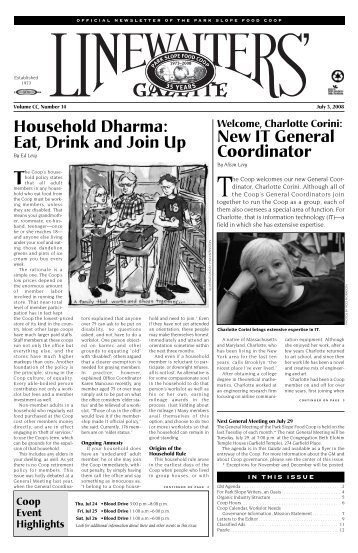 Household Dharma - Park Slope Food Coop