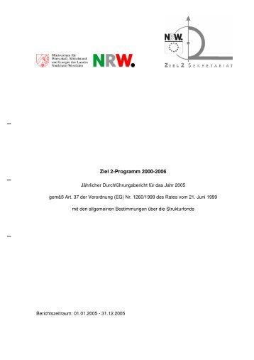 DurchfÃ¼hrungsbericht 2005 - NRW-EU Ziel 2-Programm 2000 - 2006