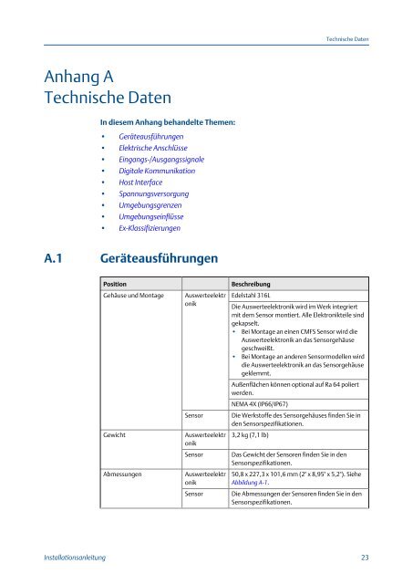 Micro Motion® FMT Auswerteelektronik für Masseabfüllung