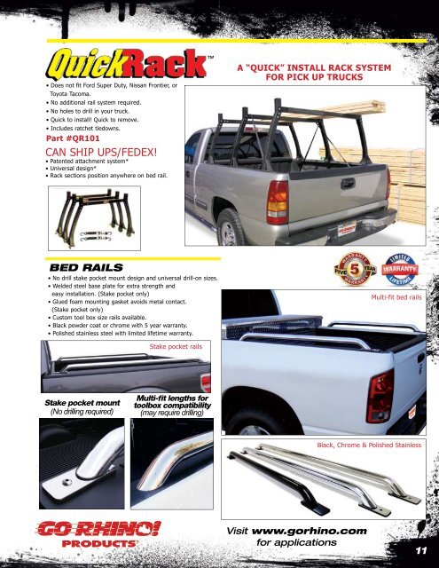 to open the go rhino brochure - Truck Accessory Information Center