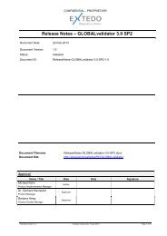 Release Notes GLOBALvalidator 3.0 SP2 - Extedo