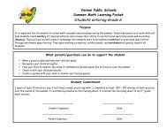 Summer Math Packet Entering Grade 6 - Vernon Public Schools