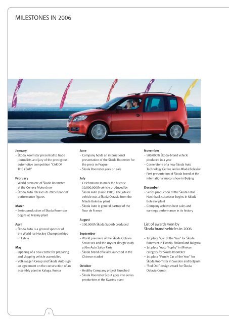 Å kodaAuto ANNUAL REPORT 2006 - Skoda Auto