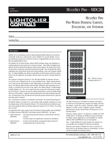 MULTISET PRO - MDC20 - Philips Lighting Controls