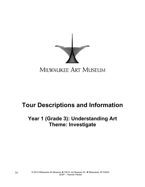 2012-2013 JDSP Teacher Resource Packet - Milwaukee Art Museum