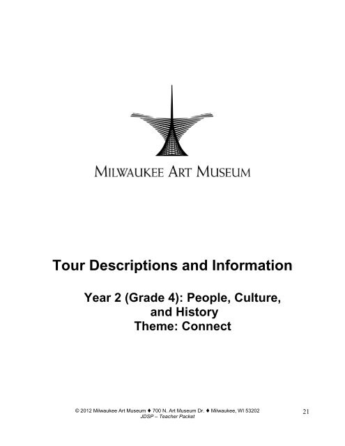 2012-2013 JDSP Teacher Resource Packet - Milwaukee Art Museum