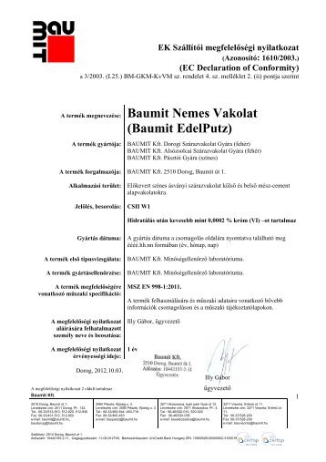 Nemes Vakolat - MNy - Baumit