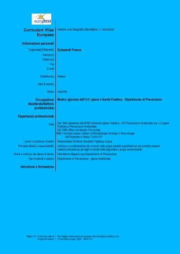 Curriculum Vitae Europass