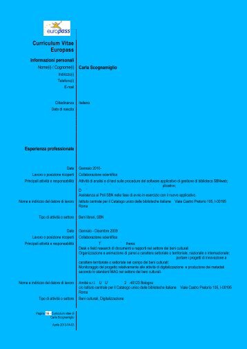 Curriculum Vitae Europass