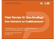 Peer Review als externe Evaluation - vLw NRW eV