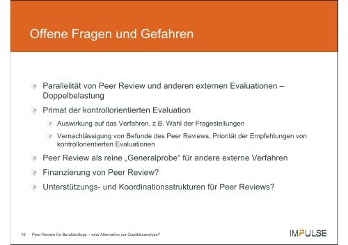 Peer Review als externe Evaluation - vLw NRW eV