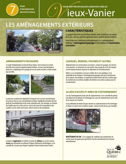 Les amÃ©nagements extÃ©rieurs ( PDF : 1,6 Mo ) - Ville de QuÃ©bec