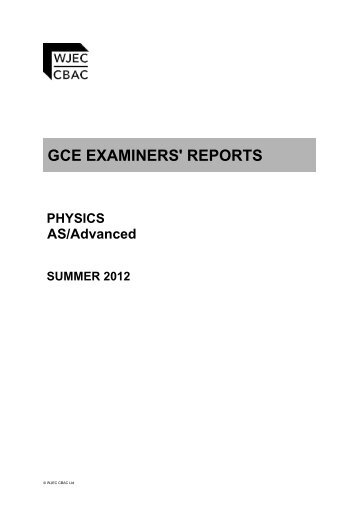 GCE Physics - WJEC