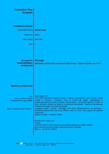 Curriculum Vitae Europass