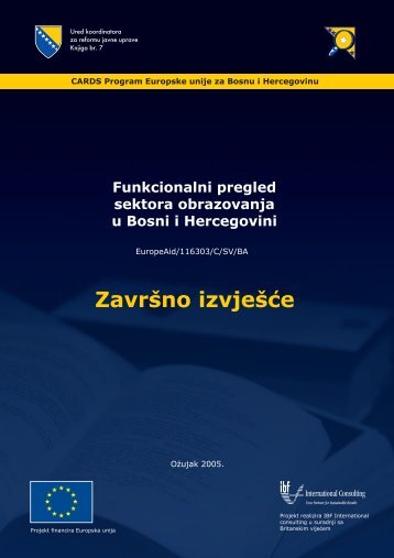 Funkcionalni pregled javne uprave u sektoru obrazovanja u Bosni i ...