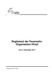 Reglement fÃƒÂ¼r die Feuerwehr - Gemeinde Hirzel