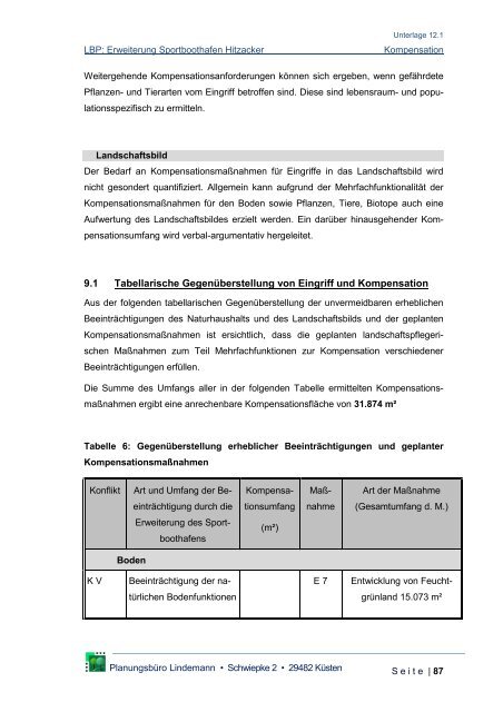 Landschaftspflegerischer Begleitplan - Niedersächsischer ...