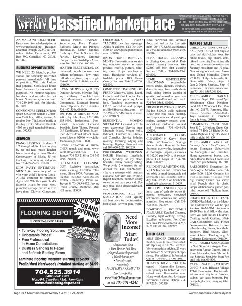 Mountain Island - Carolina Weekly Newspapers