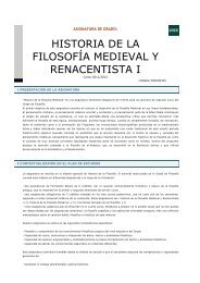 HISTORIA DE LA FILOSOFÍA MEDIEVAL Y RENACENTISTA I