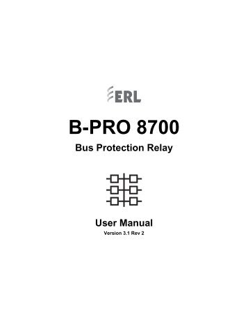 B-PRO 8700 Manual - ERLPhase Power Technologies Ltd.