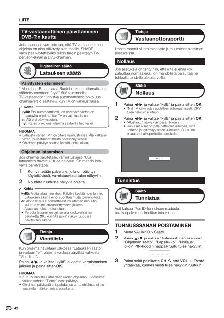 LC-42XL2E/S/46XL2E/S/52XL2E/S Operation-Manual FI - Sharp