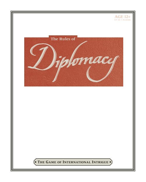 Diplomacy Rulebook - Wizards of the Coast