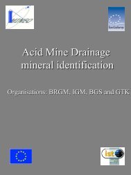 Acid Mine Drainage waste and mineral identification - Mrs. L ... - brgm