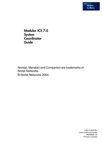 Modular ICS 7.0 System Coordinator Guide - 1 800 LA Phones