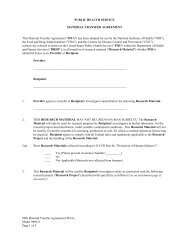 PHS Material Transfer Agreement - NIMH Division of Intramural ...