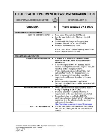 LHD Disease Investigation Steps - Epidemiology