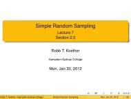 Simple Random Sampling - Hampden-Sydney College