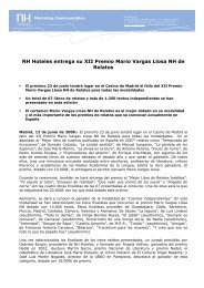 NH Hoteles entrega su XII Premio Mario Vargas Llosa ... - NH Hotels