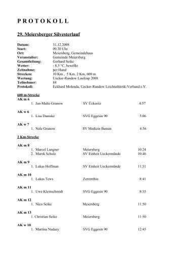 P R O T O K O L L - uer-leichtathletik-verband