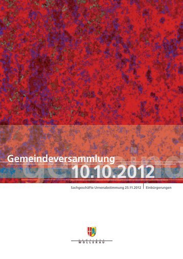 Botschaft zur Gemeindeversammlung vom 10. Oktober 2012 (PDF ...