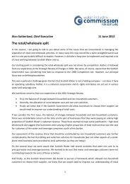 The retail/wholesale split - Water Industry Commission for Scotland