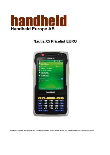Handheld Europe AB Nautiz X5 Pricelist EURO