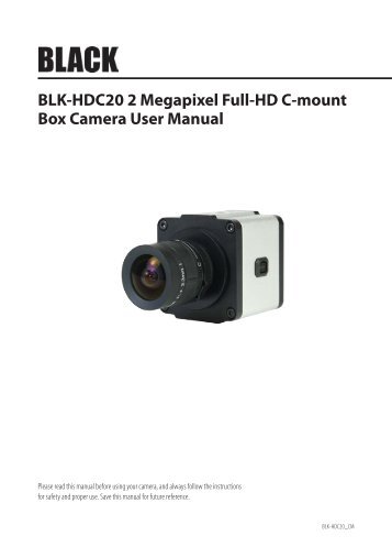 BLK-HDC20 2 Megapixel Full-HD C-mount Box ... - Supercircuits Inc.