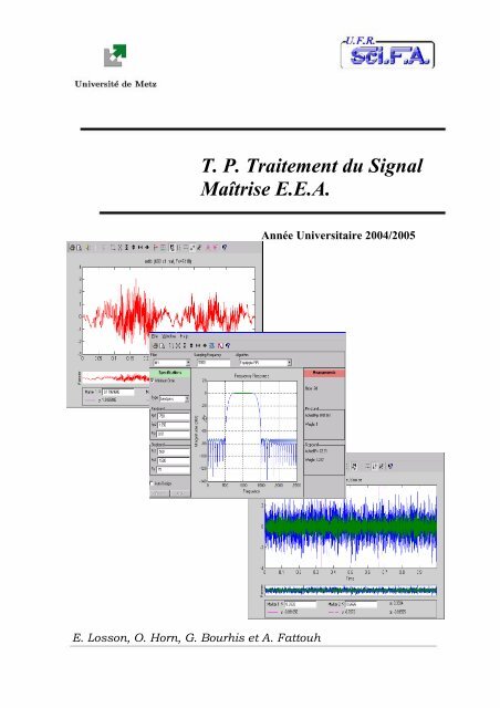 T. P. Traitement du Signal MaÃ®trise E.E.A. - LASC