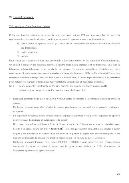 T. P. Traitement du Signal MaÃ®trise E.E.A. - LASC