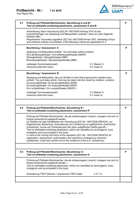 Prüfbericht - Nr. - Sempertex