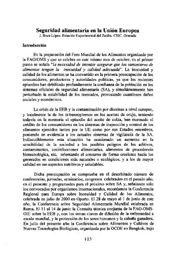 Seguridad alimentaria en la UniÃ³n Europea - Instituto de Academias ...