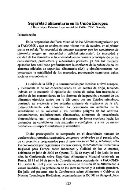 Seguridad alimentaria en la UniÃ³n Europea - Instituto de Academias ...