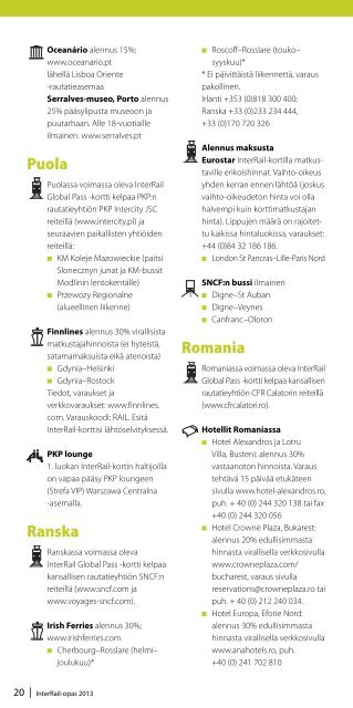 InterRail-opas 2013 - VR