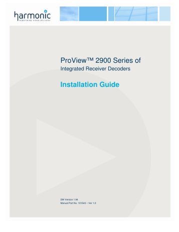 ProView™ 2900 Series of Installation Guide - TBC Integration