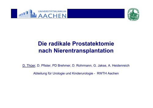 Prostatakrebs und Nierentransplantation - nieren-transplantation.com