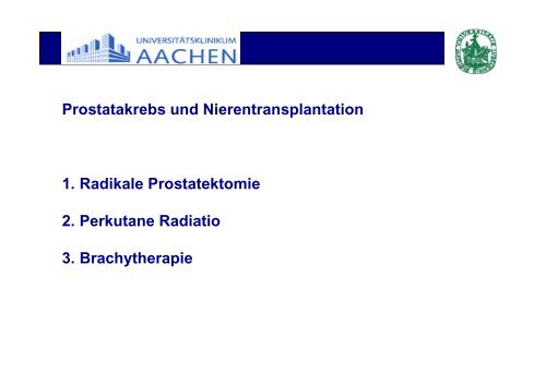 Prostatakrebs und Nierentransplantation - nieren-transplantation.com