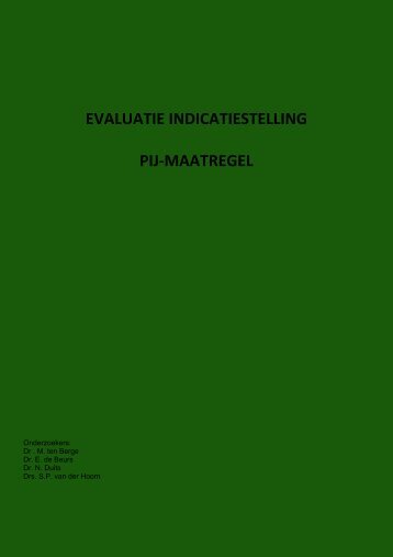 Evaluatie indicatiestelling PIJ-maatregel - 1625_Volledige ... - WODC