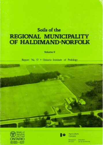 REGIONAL MUNICIPALITY OF HALDIMAND=NORFOLK Soils of the