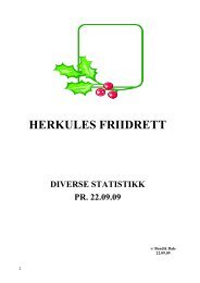 Herkules statistikk - Herkules Friidrett
