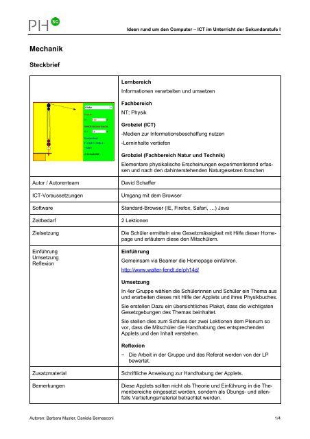 Physik-Applets von Walter Fendt